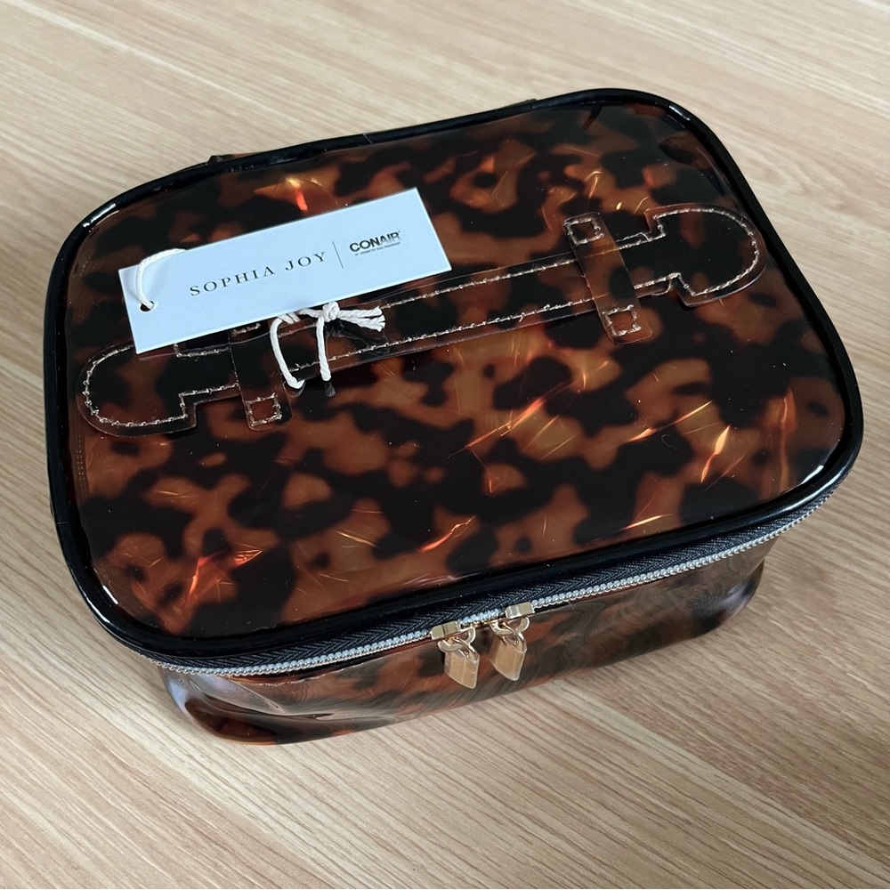 Tortoise Sophia Joy Conair Toiletry Train Case - Picture 3 of 9